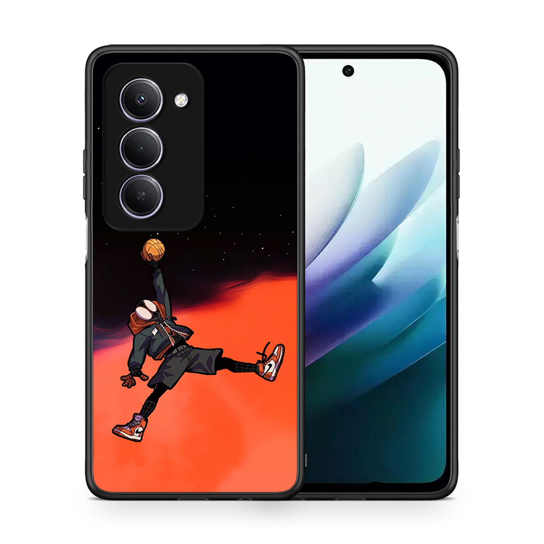 Θήκη Xiaomi Redmi 15 Basketball Hero από τη Smartfits με σχέδιο στο πίσω μέρος και μαύρο περίβλημα | Xiaomi Redmi 15 Basketball Hero case with colorful back and black bezels