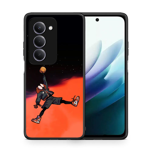 Θήκη Xiaomi Redmi 15 Basketball Hero από τη Smartfits με σχέδιο στο πίσω μέρος και μαύρο περίβλημα | Xiaomi Redmi 15 Basketball Hero case with colorful back and black bezels