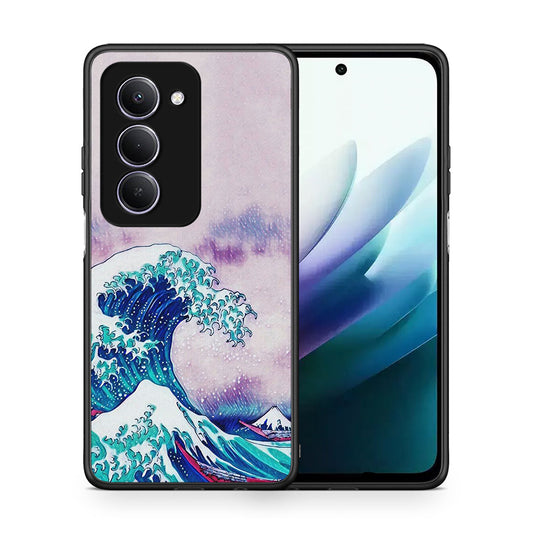 Θήκη Xiaomi Redmi 15 Blue Waves από τη Smartfits με σχέδιο στο πίσω μέρος και μαύρο περίβλημα | Xiaomi Redmi 15 Blue Waves case with colorful back and black bezels