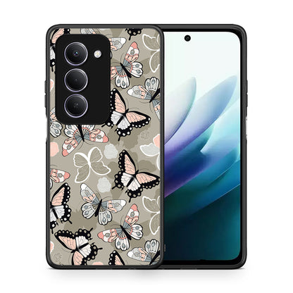 Θήκη Xiaomi Redmi 15 Butterflies Boho από τη Smartfits με σχέδιο στο πίσω μέρος και μαύρο περίβλημα | Xiaomi Redmi 15 Butterflies Boho case with colorful back and black bezels