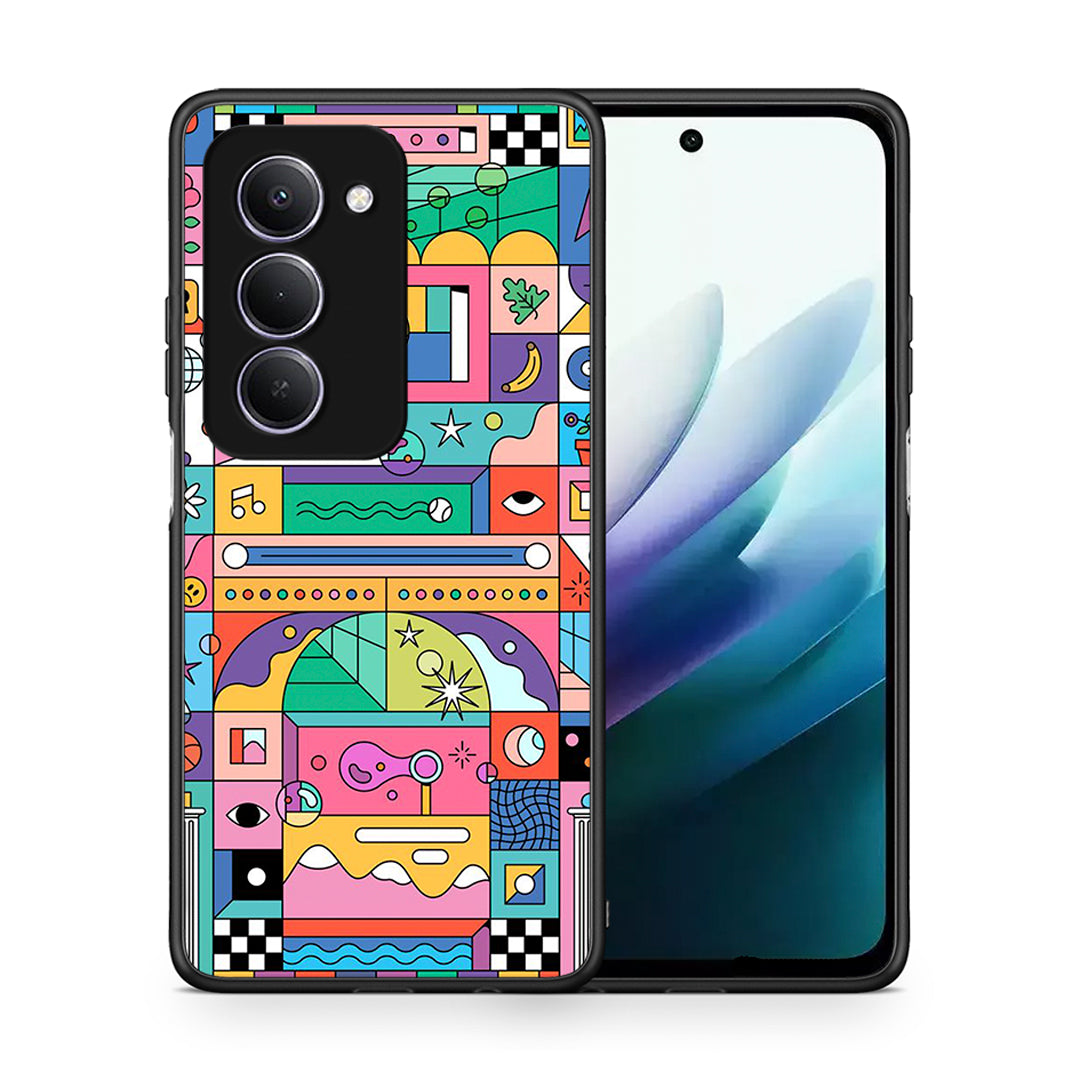 Θήκη Xiaomi Redmi 15 Bubbles Soap από τη Smartfits με σχέδιο στο πίσω μέρος και μαύρο περίβλημα | Xiaomi Redmi 15 Bubbles Soap case with colorful back and black bezels