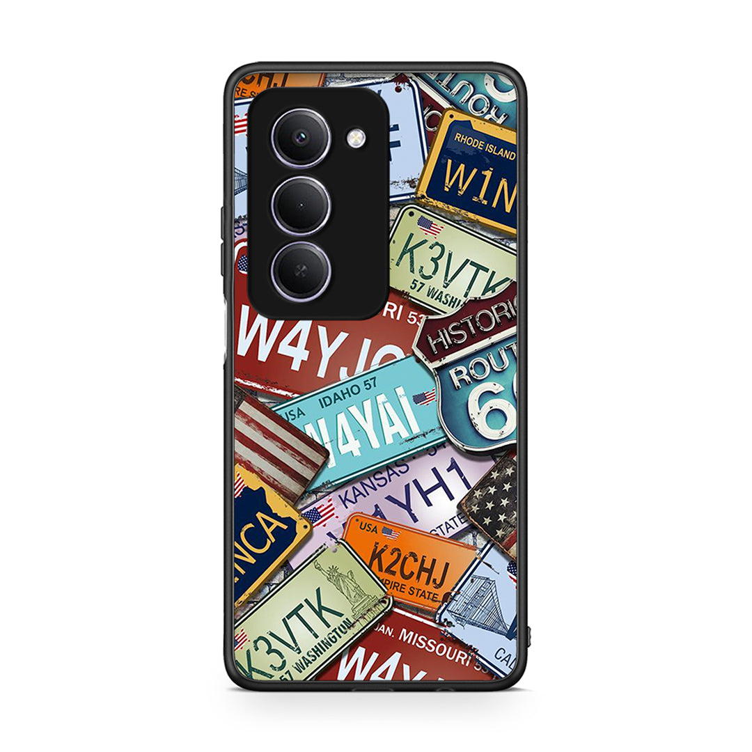 Xiaomi Redmi 15 Car Plates θήκη από τη Smartfits με σχέδιο στο πίσω μέρος και μαύρο περίβλημα | Smartphone case with colorful back and black bezels by Smartfits