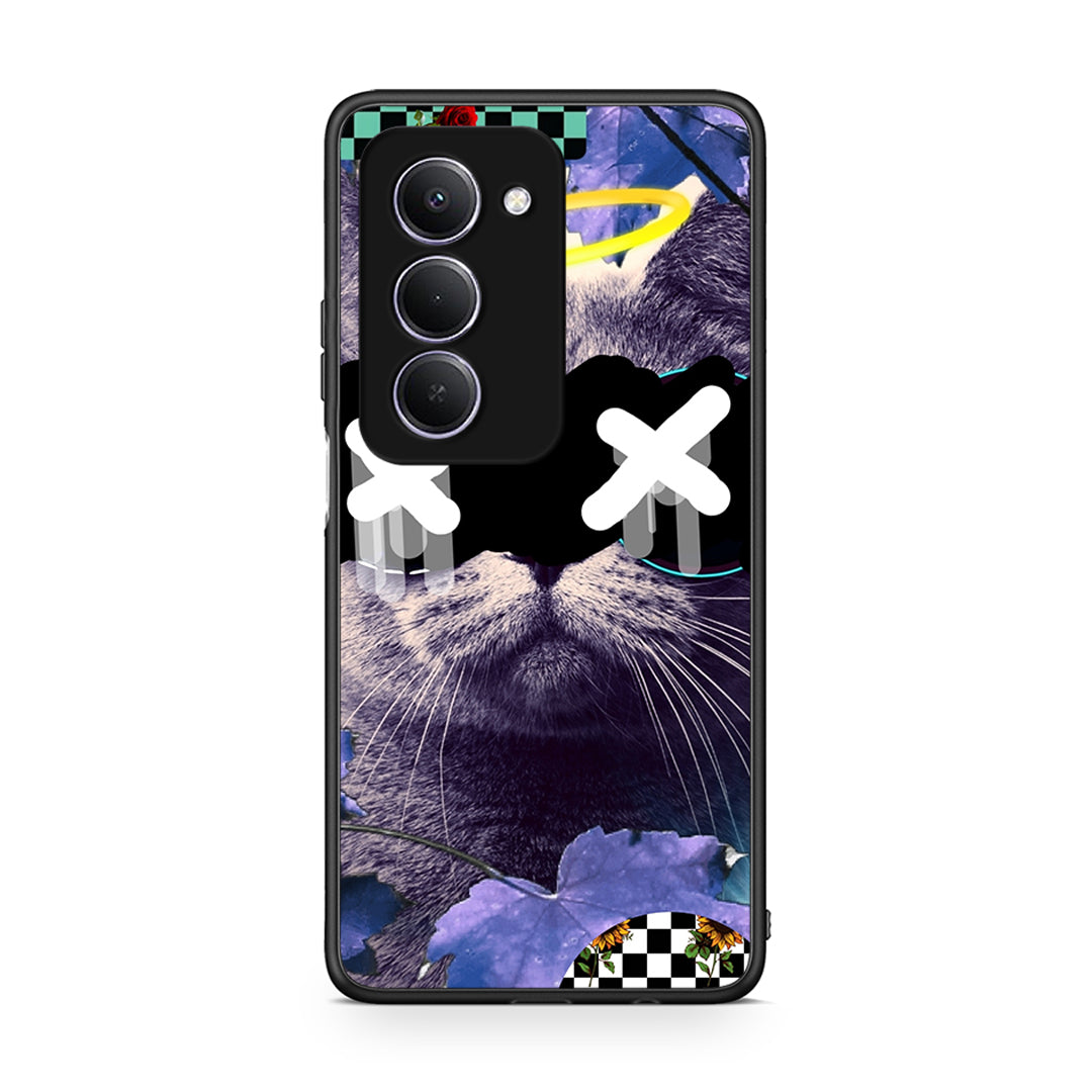 Xiaomi Redmi 15 Cat Collage θήκη από τη Smartfits με σχέδιο στο πίσω μέρος και μαύρο περίβλημα | Smartphone case with colorful back and black bezels by Smartfits