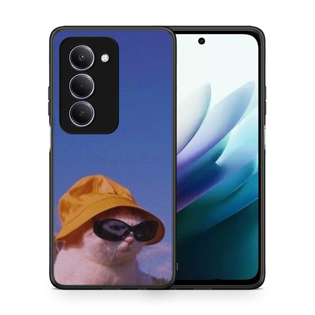 Θήκη Xiaomi Redmi 15 Cat Diva από τη Smartfits με σχέδιο στο πίσω μέρος και μαύρο περίβλημα | Xiaomi Redmi 15 Cat Diva case with colorful back and black bezels