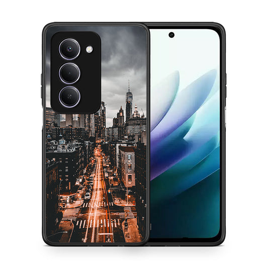 Θήκη Xiaomi Redmi 15 City Lights από τη Smartfits με σχέδιο στο πίσω μέρος και μαύρο περίβλημα | Xiaomi Redmi 15 City Lights case with colorful back and black bezels