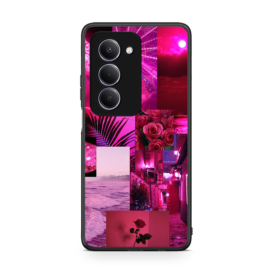 Xiaomi Redmi 15 Collage Red Roses Θήκη Αγίου Βαλεντίνου από τη Smartfits με σχέδιο στο πίσω μέρος και μαύρο περίβλημα | Smartphone case with colorful back and black bezels by Smartfits