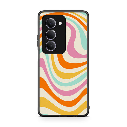 Xiaomi Redmi 15 Colourful Waves θήκη από τη Smartfits με σχέδιο στο πίσω μέρος και μαύρο περίβλημα | Smartphone case with colorful back and black bezels by Smartfits