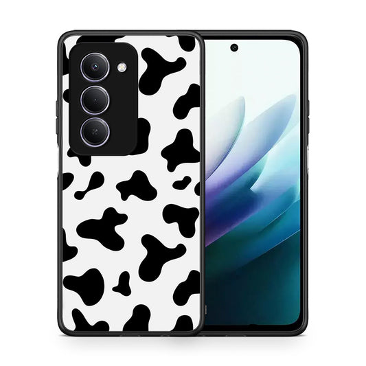 Θήκη Xiaomi Redmi 15 Cow Print από τη Smartfits με σχέδιο στο πίσω μέρος και μαύρο περίβλημα | Xiaomi Redmi 15 Cow Print case with colorful back and black bezels