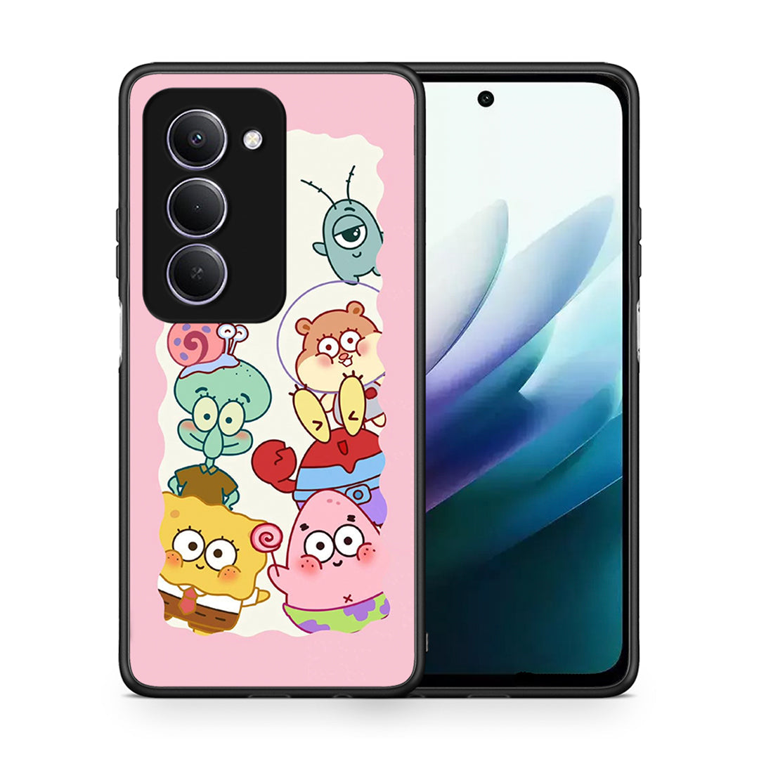 Θήκη Xiaomi Redmi 15 Cute Companion από τη Smartfits με σχέδιο στο πίσω μέρος και μαύρο περίβλημα | Xiaomi Redmi 15 Cute Companion case with colorful back and black bezels