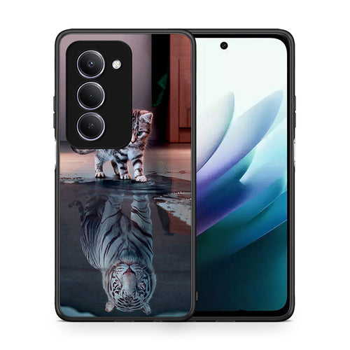Θήκη Xiaomi Redmi 15 Tiger Cute από τη Smartfits με σχέδιο στο πίσω μέρος και μαύρο περίβλημα | Xiaomi Redmi 15 Tiger Cute case with colorful back and black bezels