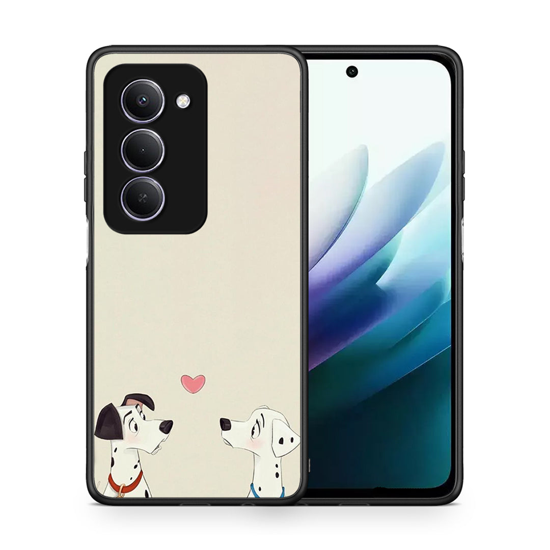 Θήκη Xiaomi Redmi 15 Dalmatians Love από τη Smartfits με σχέδιο στο πίσω μέρος και μαύρο περίβλημα | Xiaomi Redmi 15 Dalmatians Love case with colorful back and black bezels