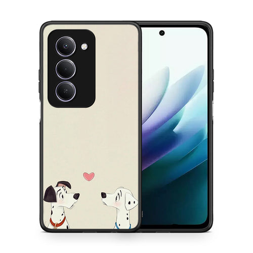 Θήκη Xiaomi Redmi 15 Dalmatians Love από τη Smartfits με σχέδιο στο πίσω μέρος και μαύρο περίβλημα | Xiaomi Redmi 15 Dalmatians Love case with colorful back and black bezels