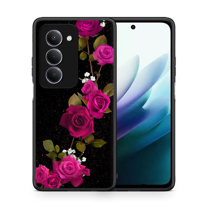 Θήκη Xiaomi Redmi 15 Red Roses Flower από τη Smartfits με σχέδιο στο πίσω μέρος και μαύρο περίβλημα | Xiaomi Redmi 15 Red Roses Flower case with colorful back and black bezels