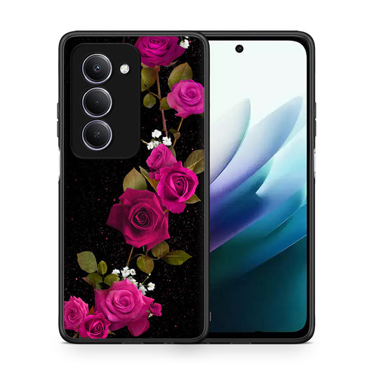 Θήκη Xiaomi Redmi 15 Red Roses Flower από τη Smartfits με σχέδιο στο πίσω μέρος και μαύρο περίβλημα | Xiaomi Redmi 15 Red Roses Flower case with colorful back and black bezels