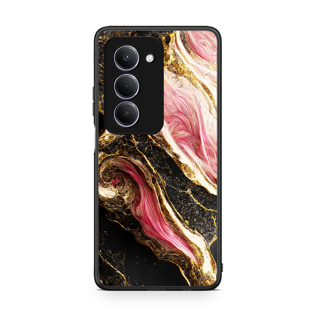 Xiaomi Redmi 15 Glamorous Pink Marble θήκη από τη Smartfits με σχέδιο στο πίσω μέρος και μαύρο περίβλημα | Smartphone case with colorful back and black bezels by Smartfits