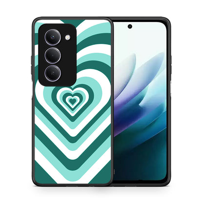 Θήκη Xiaomi Redmi 15 Green Hearts από τη Smartfits με σχέδιο στο πίσω μέρος και μαύρο περίβλημα | Xiaomi Redmi 15 Green Hearts case with colorful back and black bezels