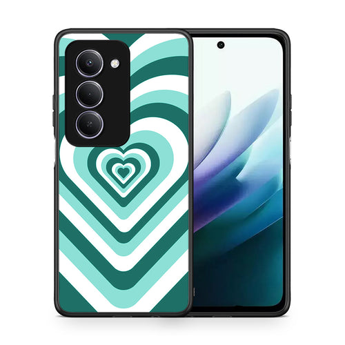 Θήκη Xiaomi Redmi 15 Green Hearts από τη Smartfits με σχέδιο στο πίσω μέρος και μαύρο περίβλημα | Xiaomi Redmi 15 Green Hearts case with colorful back and black bezels