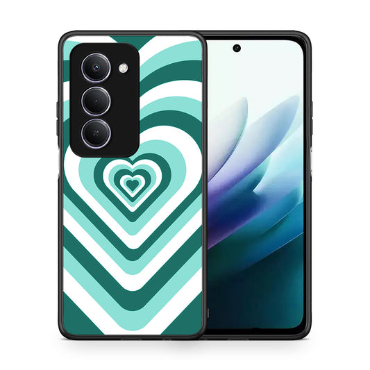 Θήκη Xiaomi Redmi 15 Green Hearts από τη Smartfits με σχέδιο στο πίσω μέρος και μαύρο περίβλημα | Xiaomi Redmi 15 Green Hearts case with colorful back and black bezels