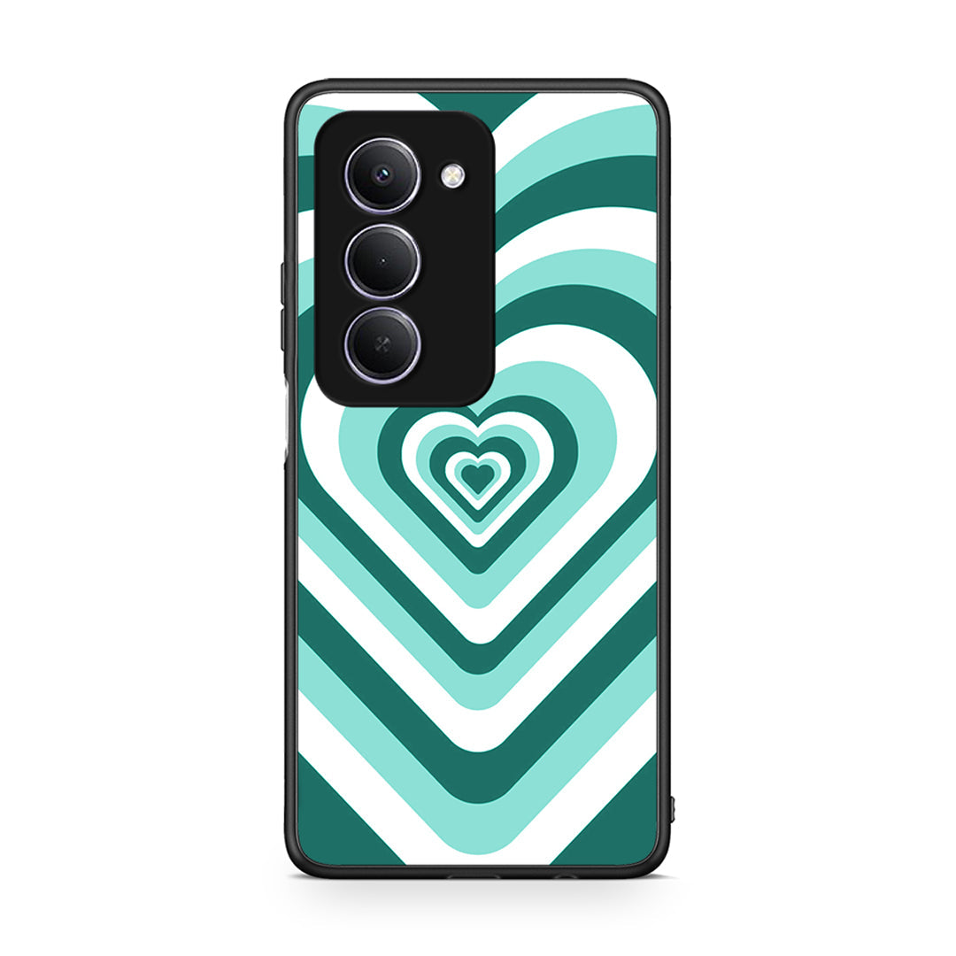Xiaomi Redmi 15 Green Hearts θήκη από τη Smartfits με σχέδιο στο πίσω μέρος και μαύρο περίβλημα | Smartphone case with colorful back and black bezels by Smartfits