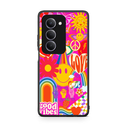 Xiaomi Redmi 15 Hippie Love θήκη από τη Smartfits με σχέδιο στο πίσω μέρος και μαύρο περίβλημα | Smartphone case with colorful back and black bezels by Smartfits