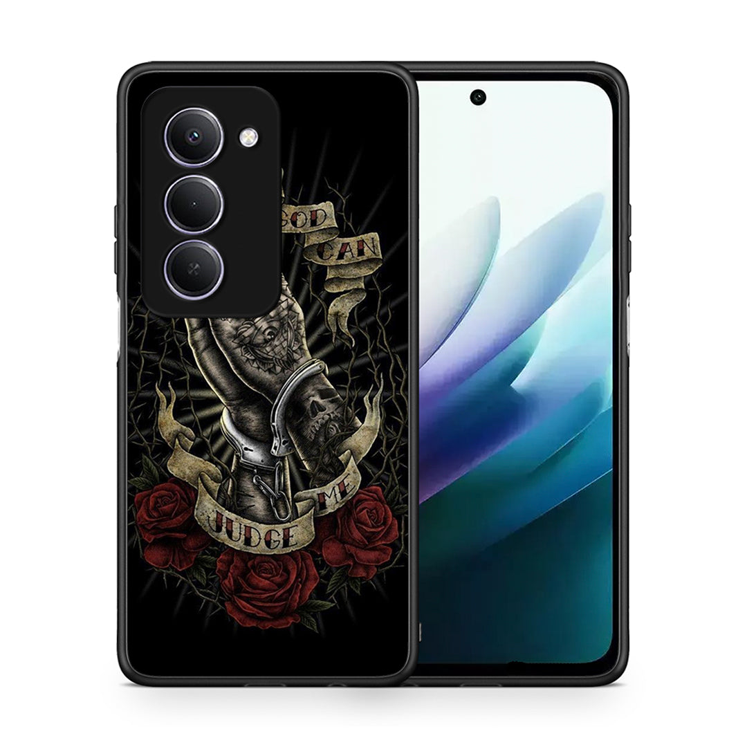 Θήκη Xiaomi Redmi 15 Judge By God από τη Smartfits με σχέδιο στο πίσω μέρος και μαύρο περίβλημα | Xiaomi Redmi 15 Judge By God case with colorful back and black bezels