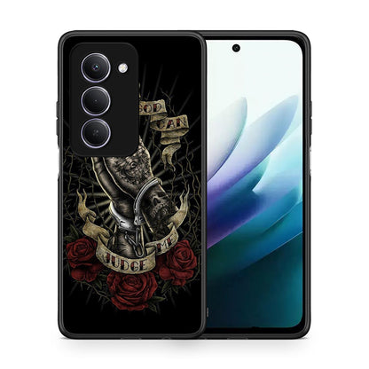 Θήκη Xiaomi Redmi 15 Judge By God από τη Smartfits με σχέδιο στο πίσω μέρος και μαύρο περίβλημα | Xiaomi Redmi 15 Judge By God case with colorful back and black bezels