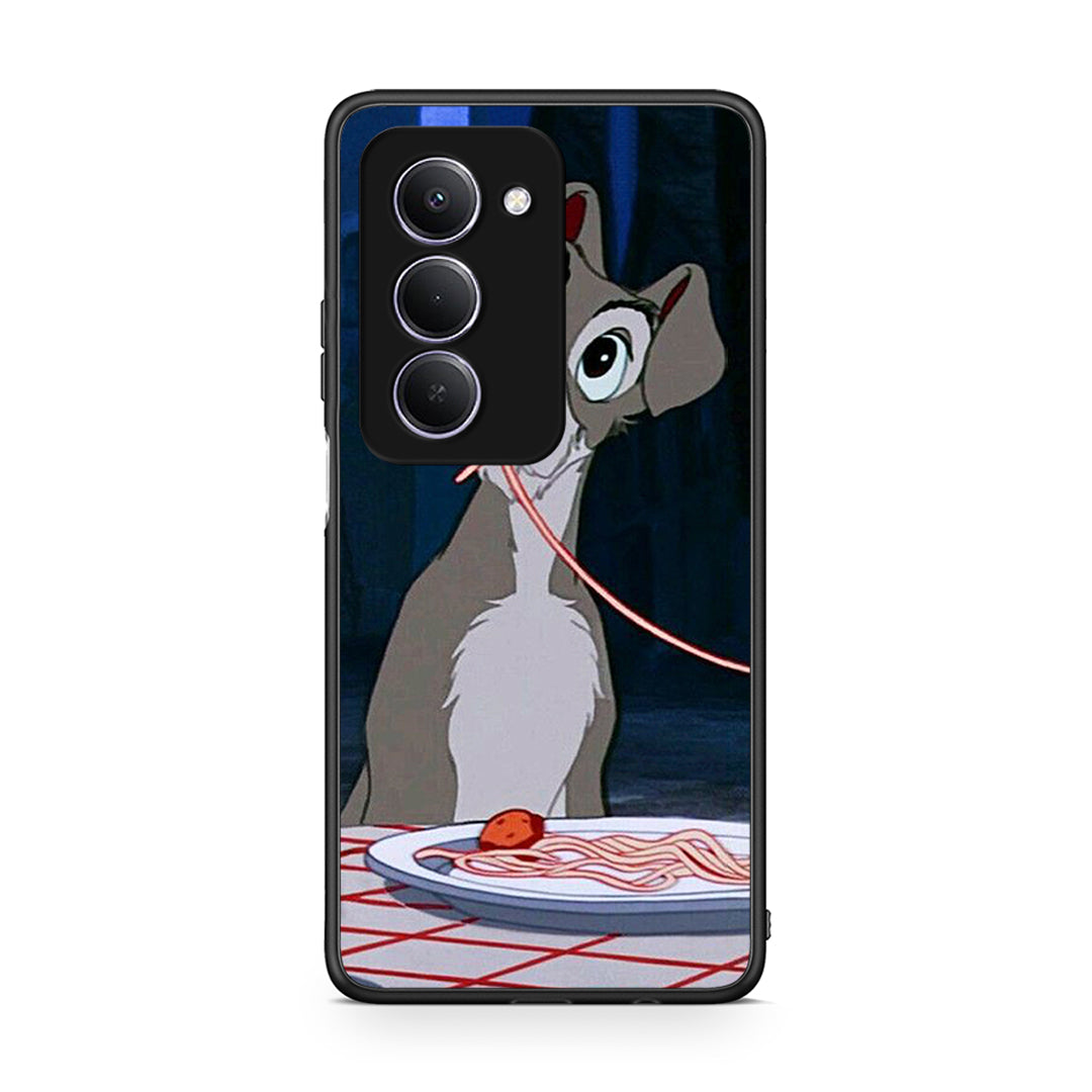 Xiaomi Redmi 15 Lady And Tramp 1 Θήκη Αγίου Βαλεντίνου από τη Smartfits με σχέδιο στο πίσω μέρος και μαύρο περίβλημα | Smartphone case with colorful back and black bezels by Smartfits