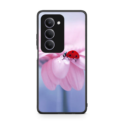 Xiaomi Redmi 15 Ladybug Flower θήκη από τη Smartfits με σχέδιο στο πίσω μέρος και μαύρο περίβλημα | Smartphone case with colorful back and black bezels by Smartfits