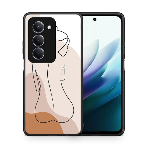 Θήκη Xiaomi Redmi 15 LineArt Woman από τη Smartfits με σχέδιο στο πίσω μέρος και μαύρο περίβλημα | Xiaomi Redmi 15 LineArt Woman case with colorful back and black bezels