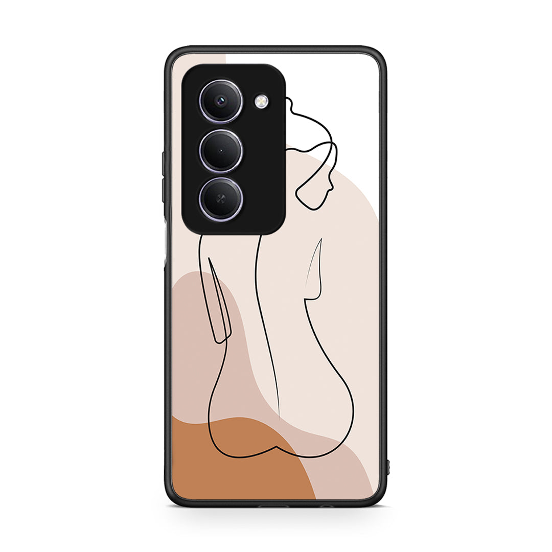 Xiaomi Redmi 15 LineArt Woman θήκη από τη Smartfits με σχέδιο στο πίσω μέρος και μαύρο περίβλημα | Smartphone case with colorful back and black bezels by Smartfits
