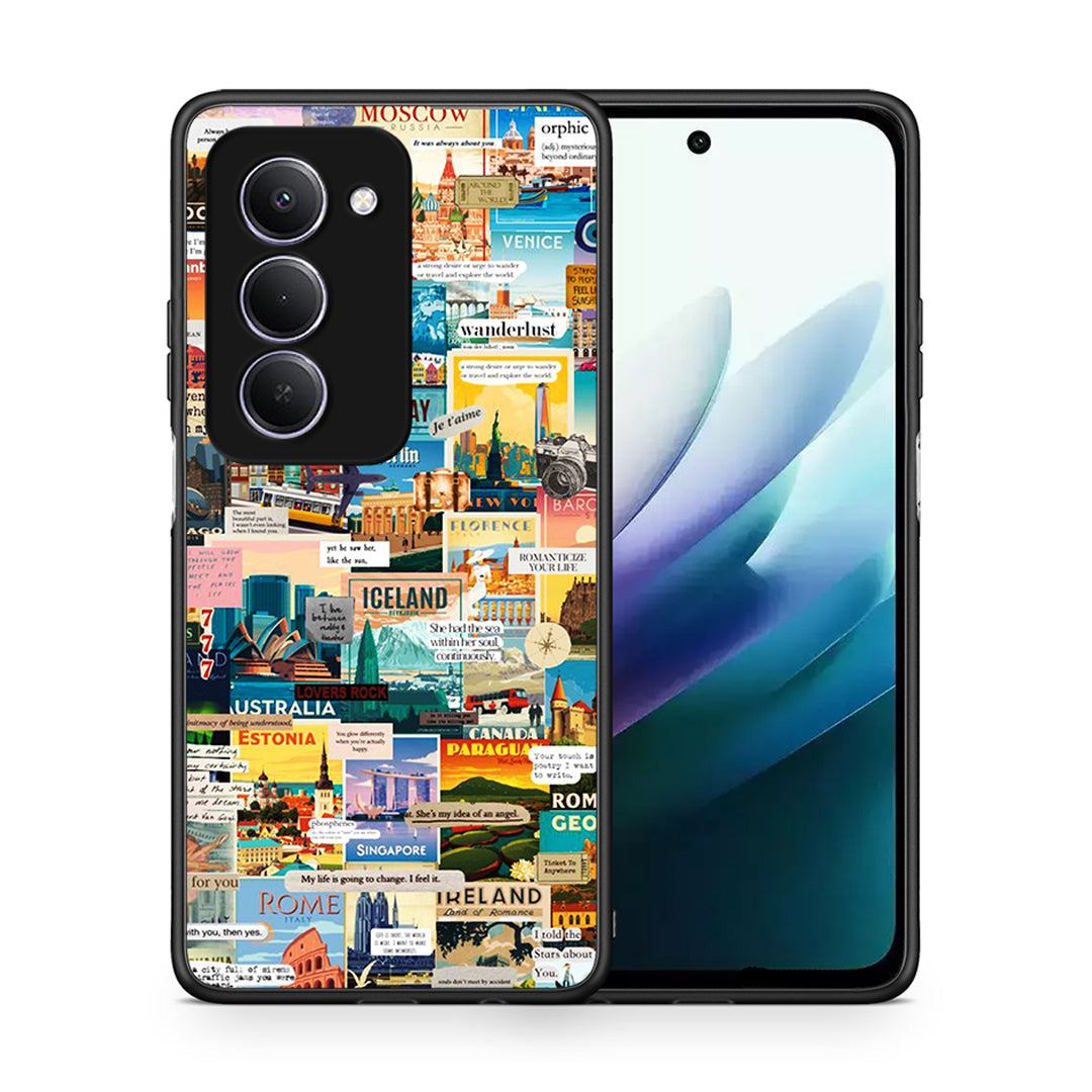 Θήκη Xiaomi Redmi 15 Live To Travel από τη Smartfits με σχέδιο στο πίσω μέρος και μαύρο περίβλημα | Xiaomi Redmi 15 Live To Travel case with colorful back and black bezels