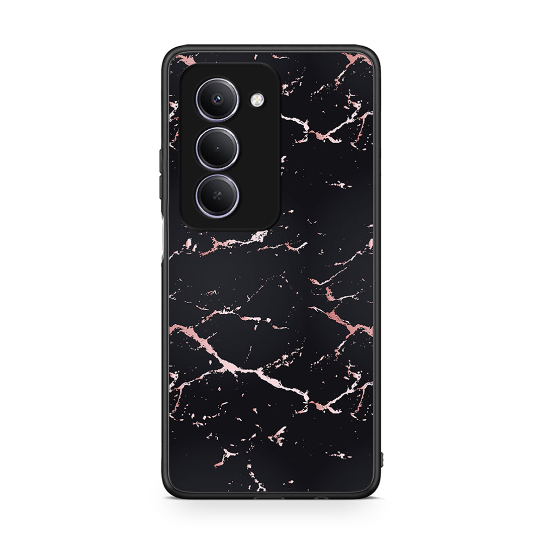 4 - Xiaomi Redmi 15 Black Rosegold Marble case, cover, bumper