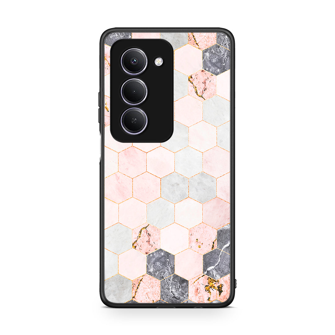 4 - Xiaomi Redmi 15 Hexagon Pink Marble case, cover, bumper