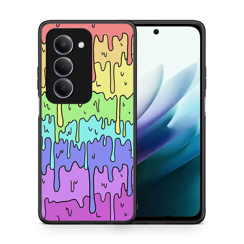 Θήκη Xiaomi Redmi 15 Melting Rainbow από τη Smartfits με σχέδιο στο πίσω μέρος και μαύρο περίβλημα | Xiaomi Redmi 15 Melting Rainbow case with colorful back and black bezels