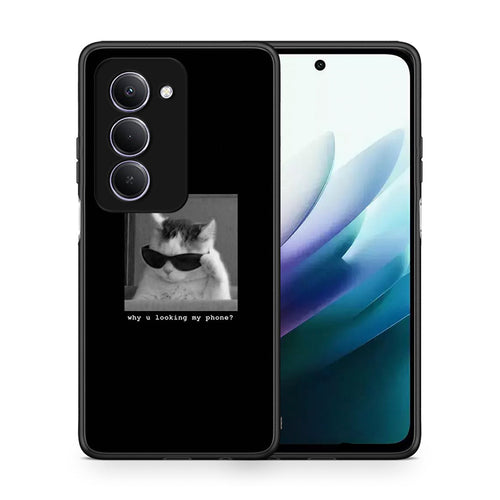 Θήκη Xiaomi Redmi 15 Meme Cat από τη Smartfits με σχέδιο στο πίσω μέρος και μαύρο περίβλημα | Xiaomi Redmi 15 Meme Cat case with colorful back and black bezels