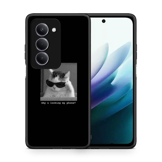 Θήκη Xiaomi Redmi 15 Meme Cat από τη Smartfits με σχέδιο στο πίσω μέρος και μαύρο περίβλημα | Xiaomi Redmi 15 Meme Cat case with colorful back and black bezels