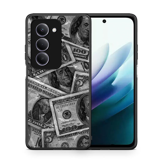 Θήκη Xiaomi Redmi 15 Money Dollars από τη Smartfits με σχέδιο στο πίσω μέρος και μαύρο περίβλημα | Xiaomi Redmi 15 Money Dollars case with colorful back and black bezels