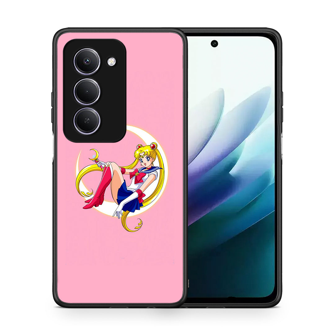 Θήκη Xiaomi Redmi 15 Moon Girl από τη Smartfits με σχέδιο στο πίσω μέρος και μαύρο περίβλημα | Xiaomi Redmi 15 Moon Girl case with colorful back and black bezels