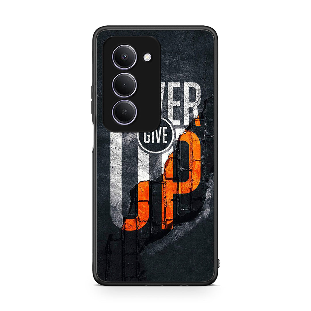 Xiaomi Redmi 15 Never Give Up Θήκη Αγίου Βαλεντίνου από τη Smartfits με σχέδιο στο πίσω μέρος και μαύρο περίβλημα | Smartphone case with colorful back and black bezels by Smartfits