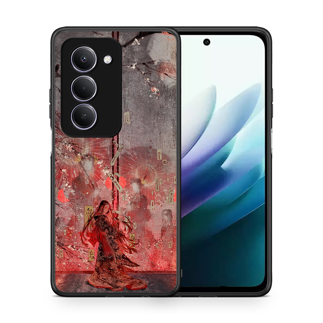 Θήκη Xiaomi Redmi 15 Nezuko Kamado από τη Smartfits με σχέδιο στο πίσω μέρος και μαύρο περίβλημα | Xiaomi Redmi 15 Nezuko Kamado case with colorful back and black bezels