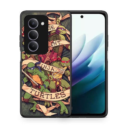 Θήκη Xiaomi Redmi 15 Ninja Turtles από τη Smartfits με σχέδιο στο πίσω μέρος και μαύρο περίβλημα | Xiaomi Redmi 15 Ninja Turtles case with colorful back and black bezels