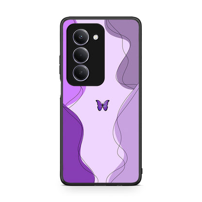 Xiaomi Redmi 15 Purple Mariposa Θήκη Αγίου Βαλεντίνου από τη Smartfits με σχέδιο στο πίσω μέρος και μαύρο περίβλημα | Smartphone case with colorful back and black bezels by Smartfits