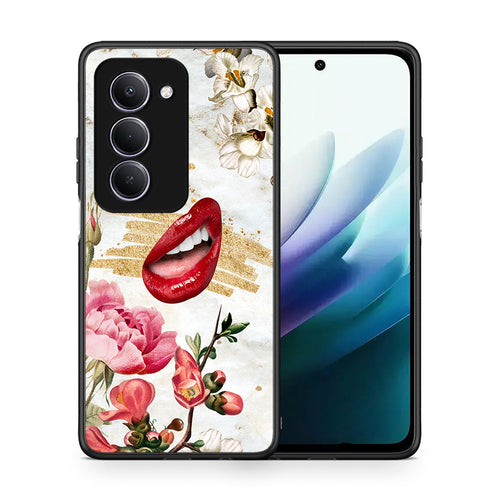 Θήκη Xiaomi Redmi 15 Red Lips από τη Smartfits με σχέδιο στο πίσω μέρος και μαύρο περίβλημα | Xiaomi Redmi 15 Red Lips case with colorful back and black bezels
