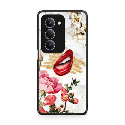 Xiaomi Redmi 15 Red Lips θήκη από τη Smartfits με σχέδιο στο πίσω μέρος και μαύρο περίβλημα | Smartphone case with colorful back and black bezels by Smartfits