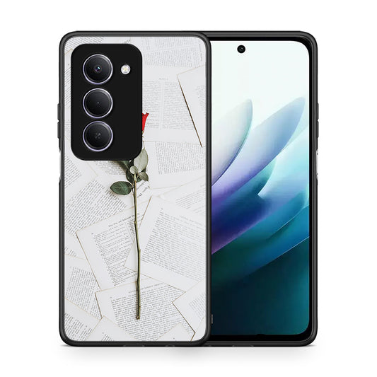 Θήκη Xiaomi Redmi 15 Red Rose από τη Smartfits με σχέδιο στο πίσω μέρος και μαύρο περίβλημα | Xiaomi Redmi 15 Red Rose case with colorful back and black bezels
