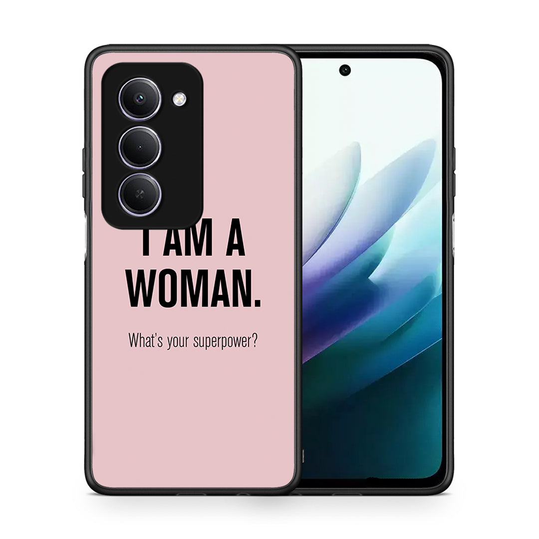 Θήκη Xiaomi Redmi 15 Superpower Woman από τη Smartfits με σχέδιο στο πίσω μέρος και μαύρο περίβλημα | Xiaomi Redmi 15 Superpower Woman case with colorful back and black bezels