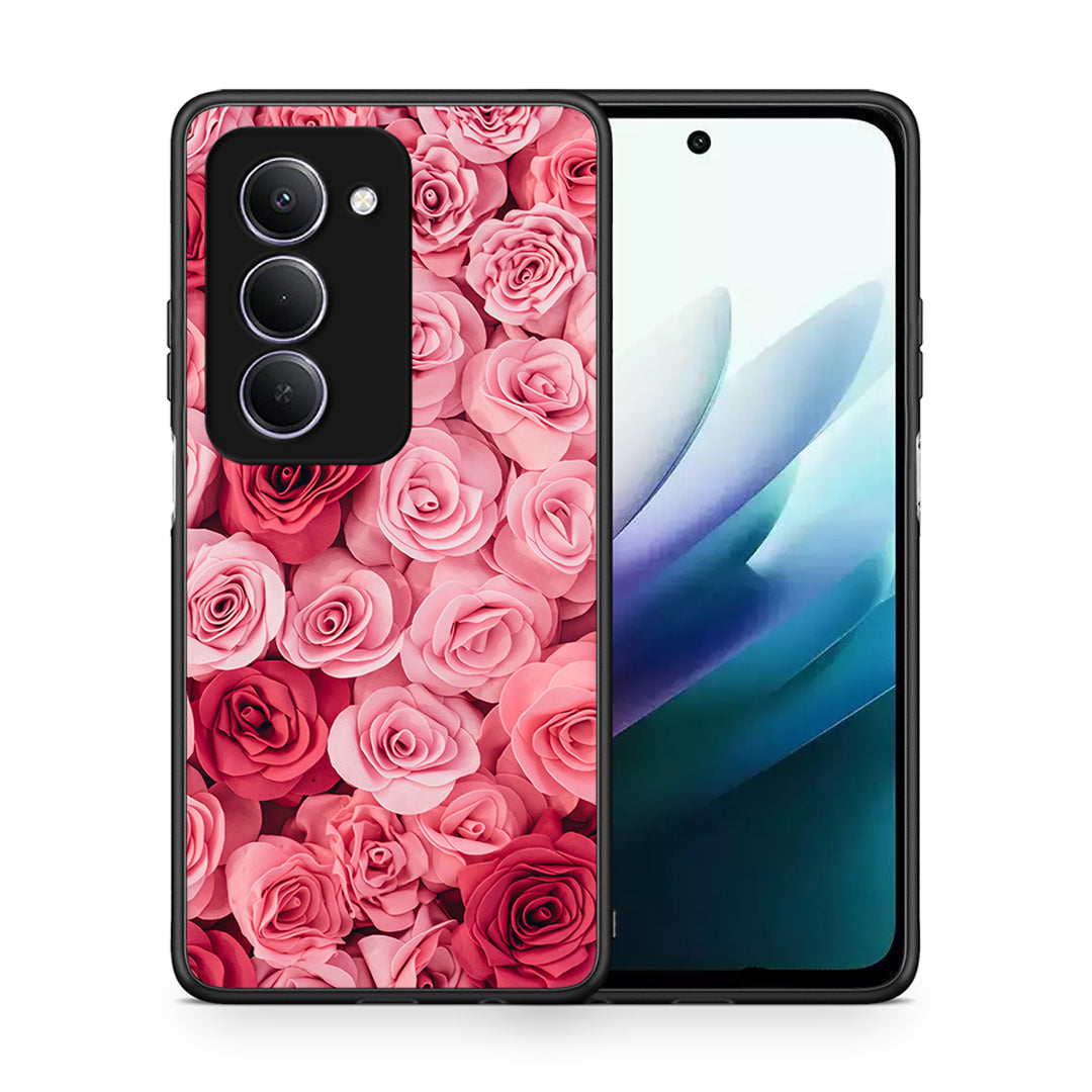 Θήκη Xiaomi Redmi 15 RoseGarden Valentine από τη Smartfits με σχέδιο στο πίσω μέρος και μαύρο περίβλημα | Xiaomi Redmi 15 RoseGarden Valentine case with colorful back and black bezels