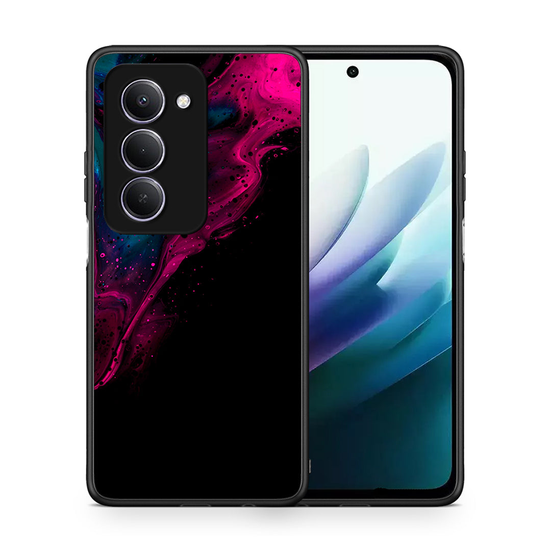 Θήκη Xiaomi Redmi 15 Pink Black Watercolor από τη Smartfits με σχέδιο στο πίσω μέρος και μαύρο περίβλημα | Xiaomi Redmi 15 Pink Black Watercolor case with colorful back and black bezels