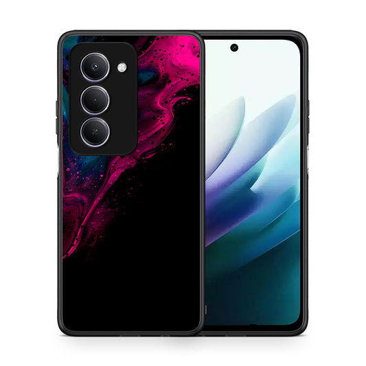 Θήκη Xiaomi Redmi 15 Pink Black Watercolor από τη Smartfits με σχέδιο στο πίσω μέρος και μαύρο περίβλημα | Xiaomi Redmi 15 Pink Black Watercolor case with colorful back and black bezels