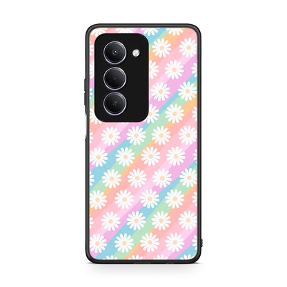 Xiaomi Redmi 15 White Daisies θήκη από τη Smartfits με σχέδιο στο πίσω μέρος και μαύρο περίβλημα | Smartphone case with colorful back and black bezels by Smartfits